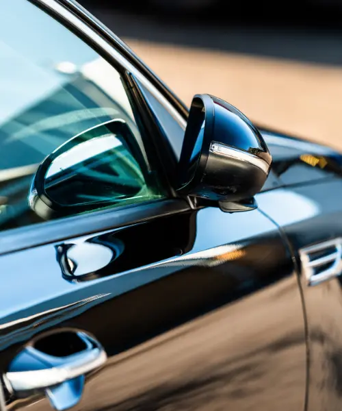 Closeup of a new car